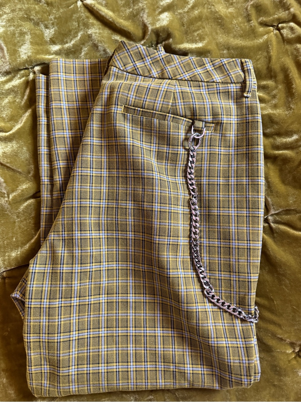 Debbie Harry x Wildfang yellow plaid trousers - Picture 4 of 6